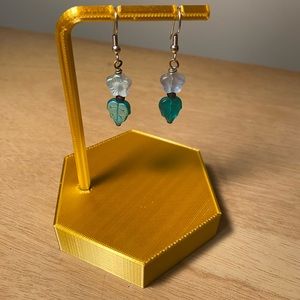 Beaded flower drop earrings